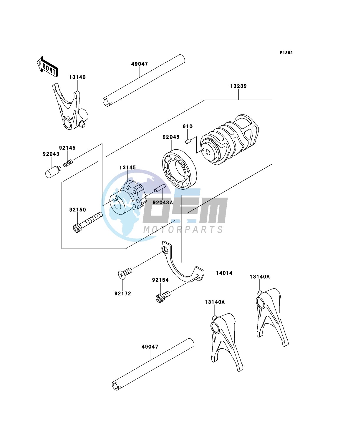 Gear Change Drum/Shift Fork(s)