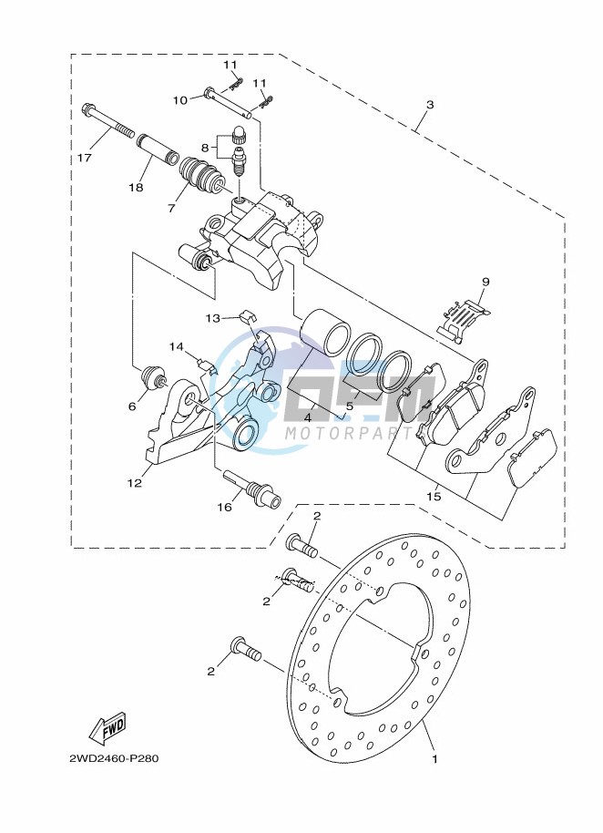 REAR BRAKE CALIPER