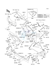 ZX 1000 C [NINJA ZX-10R] (C2) C2 drawing COWLING LOWERS