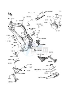 Z1000 ABS ZR1000EDFA FR XX (EU ME A(FRICA) drawing Frame Fittings