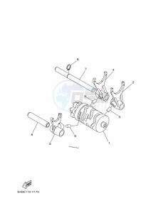 YZ85LW YZ80 (B0GL) drawing SHIFT CAM & FORK