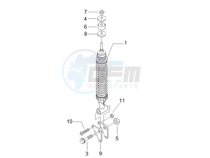 Liberty 125 4t Sport e3 (UK) UK drawing Rear suspension - Shock absorbers