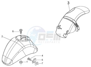 LX 150 drawing Front and rear mudguard