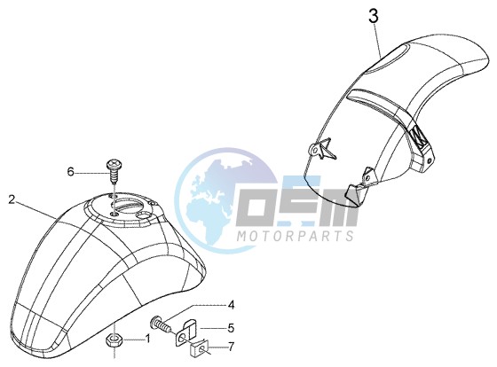 Front and rear mudguard