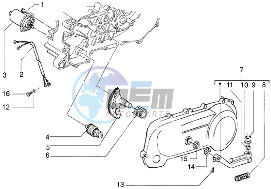 Starting motor-starter lever