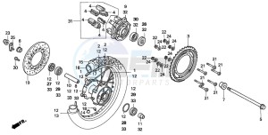 NX650 500 DOMINATOR drawing REAR WHEEL