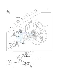 ZX 1100 D [NINJA ZX-11] (D7-D9) [NINJA ZX-11] drawing FRONT WHEEL