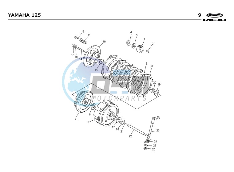 CLUTCH  Yamaha 125 4t Euro 2