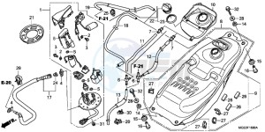 NC700XD NC700X 2ED drawing FUEL TANK/ FUEL PUMP