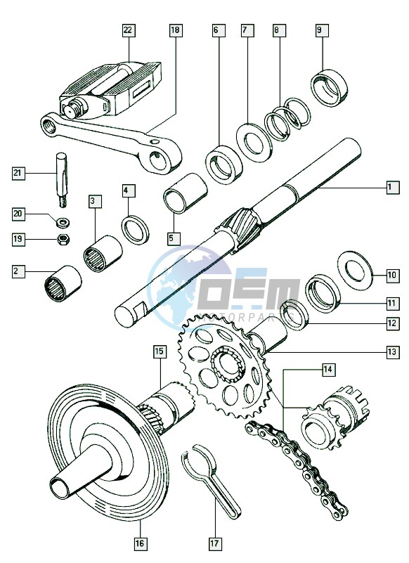 Starter mechanism-pedals