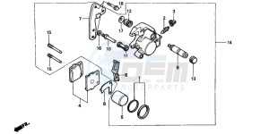 CR80R drawing FRONT BRAKE CALIPER