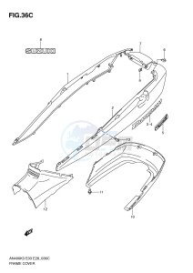 AN400 (E3-E28) Burgman drawing FRAME COVER (AN400SK5 SK6)