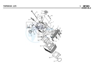 SMX-125-4T-BLUE drawing CYLINDER HEAD - CYLINDER  Yamaha 125 4T EURO2