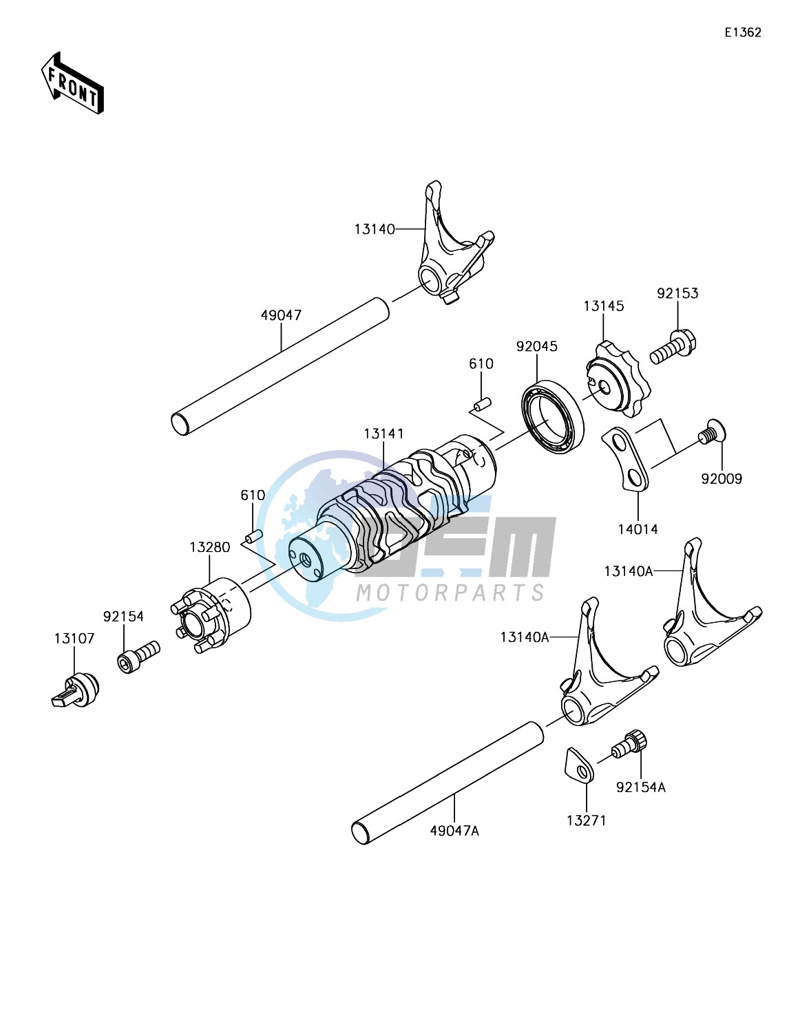 Gear Change Drum/Shift Fork(s)