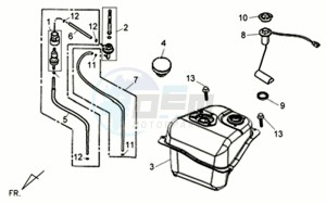 ALLO GT 45KMH 50 drawing FUEL TANK - FUEL CUT