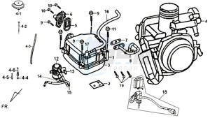 FIDDLE II 125 drawing CYLINDER HEAD COVER / CARBURATOR