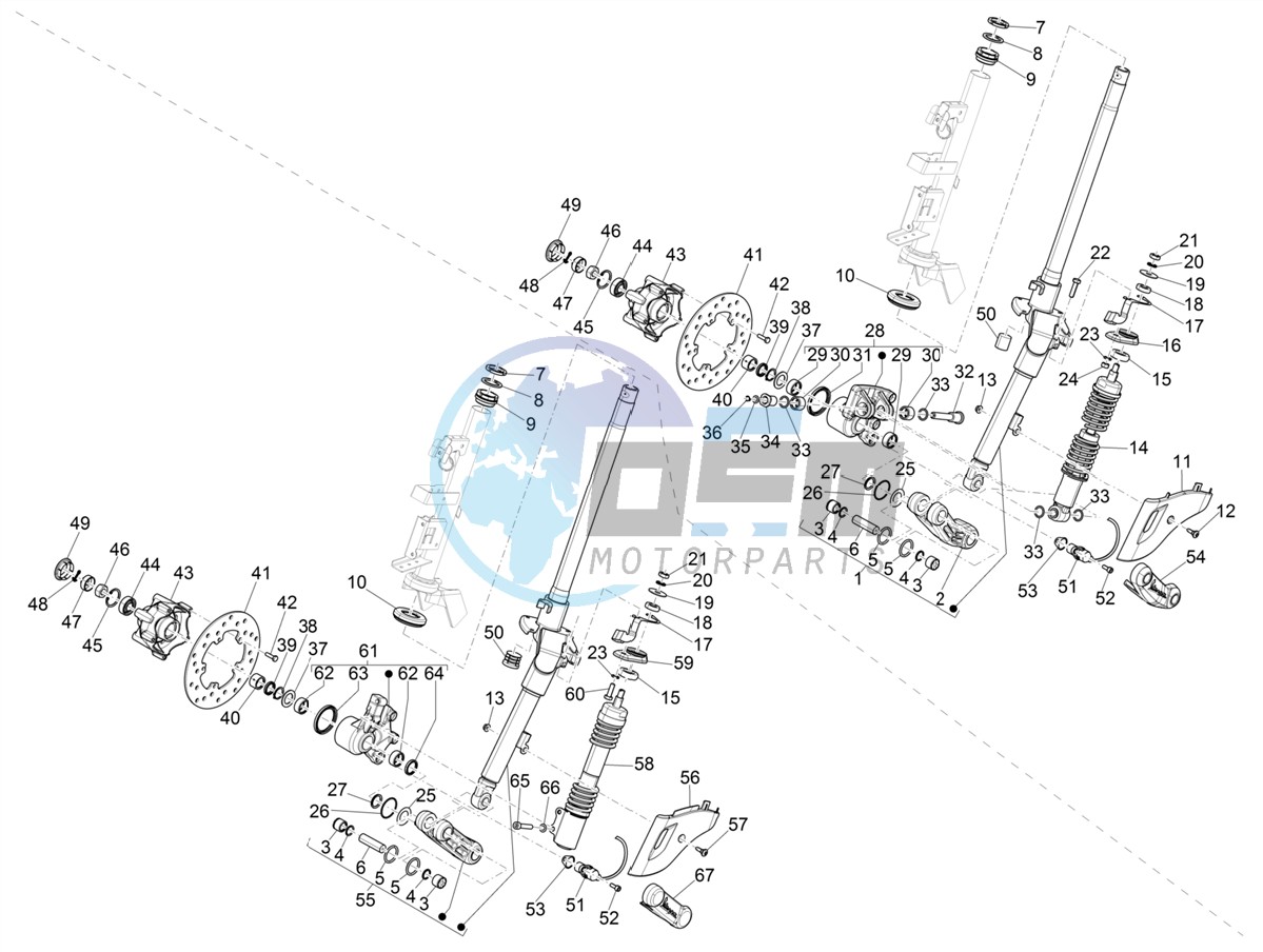 Fork/steering tube - Steering bearing unit