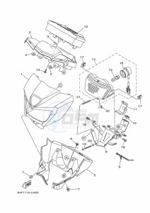 YFM700FWAD GRIZZLY 700 EPS (BDEB) drawing HEADLIGHT 2