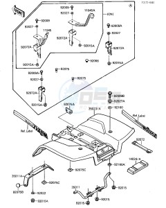 KSF 250 A [MOJAVE 250] (A1-A2) [MOJAVE 250] drawing REAR FENDER -- KSF250-A2- -