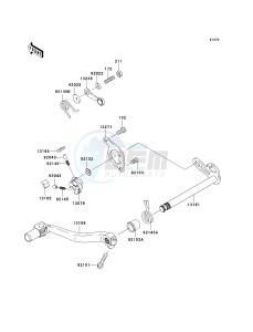 KLX 450 A [KLX450R] (A8F-A9F) A9F drawing GEAR CHANGE MECHANISM