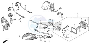 CBR1100XX SUPER BLACKBIRD drawing WINKER (V-Y/1/2/3-CM)