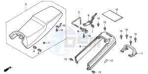 NTV650 drawing SEAT/REAR COWL