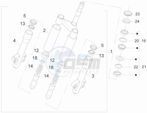 Liberty 150 4t 2v e3 ptt ( Libano - Israele ) Libanon - Israel drawing Fork steering tube - Steering bearing unit