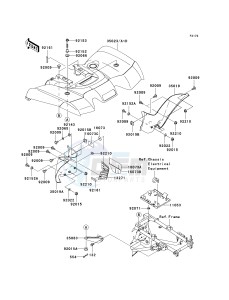 KVF 650 D ([BRUTE FORCE 650 4X4] (D6F-D9F) D7F drawing REAR FENDER-- S- -