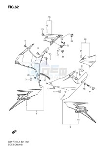 GSX-R750 drawing SIDE COWLING L4 ( JSP,AR6 )