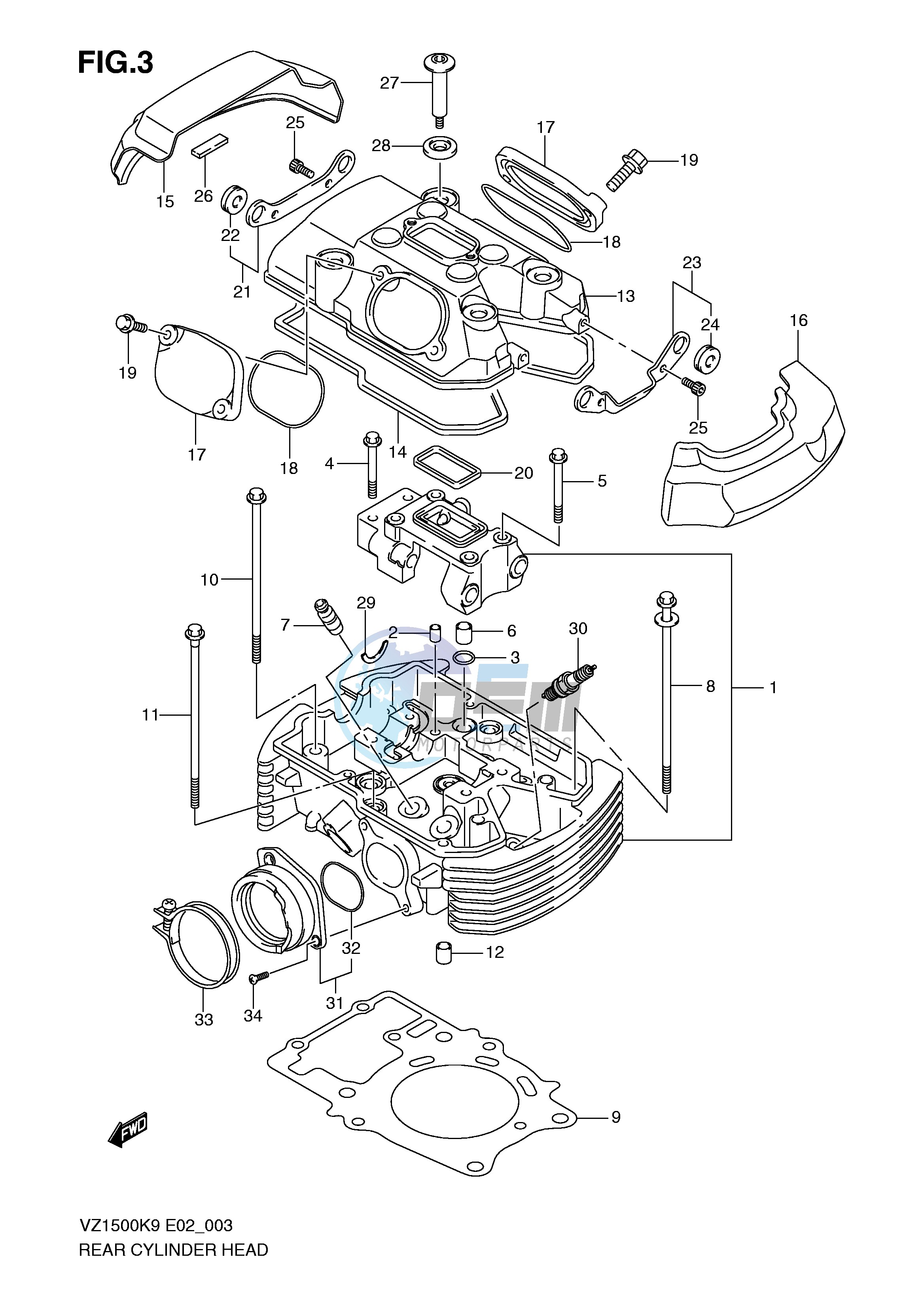 REAR CYLINDER HEAD