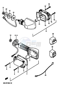 GSX-R1100 (G-H-J) drawing TURN SIGNAL LAMP (E2,4,15,16,17,18,21,22,25,34,39,53)