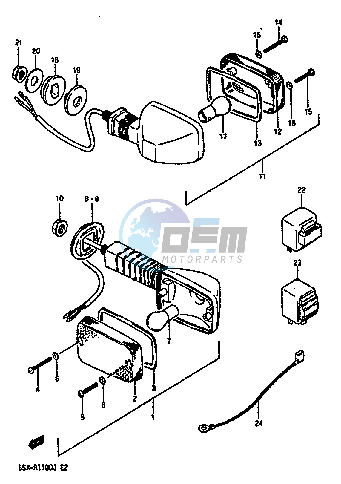 TURN SIGNAL LAMP (E2,4,15,16,17,18,21,22,25,34,39,53)