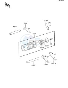 KX 80 E [KX80] (E2-E3) [KX80] drawing GEAR CHANGE DRUM & FORKS -- 84 KX80-E2- -