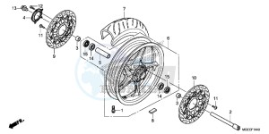 VFR1200FDF VFR1200F Dual Clutch E drawing FRONT WHEEL