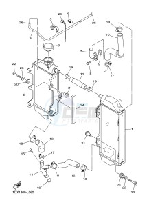 WR450F (1DXA) drawing RADIATOR & HOSE