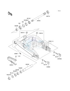 ZX 900 F [NINJA ZX-9R] (F1-F2) [NINJA ZX-9R] drawing SWINGARM