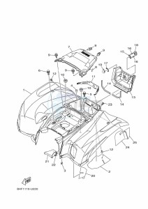 YFM700FWAD GRIZZLY 700 EPS (BLTE) drawing REAR FENDER