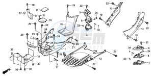 SH300A drawing FLOOR PANEL/PILLION STEP