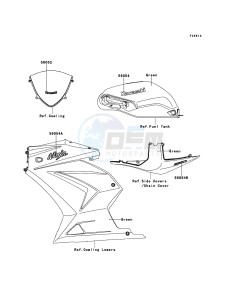 NINJA_250R EX250K9F GB XX (EU ME A(FRICA) drawing Decals(Green)