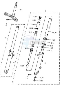 XJ S DIVERSION 600 drawing FRONT FORK