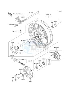 ER 650 A [ER-6N (EUROPEAN] (A6S-A8F) A6S drawing REAR HUB