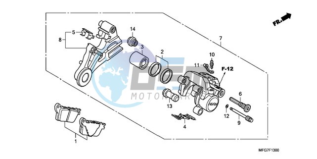 REAR BRAKE CALIPER (CB600F/F3)