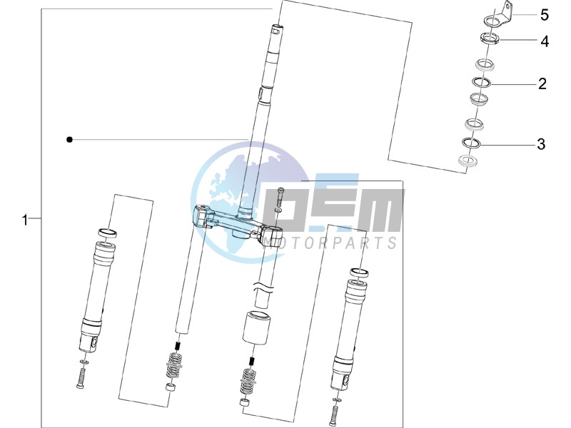 Fork/steering tube - Steering bearing unit