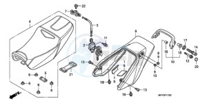 CB1300S9 Australia - (U / BCT MME TWO) drawing SEAT/REAR COWL