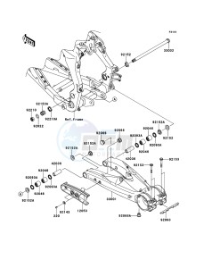 KFX450R KSF450B9F EU drawing Swingarm