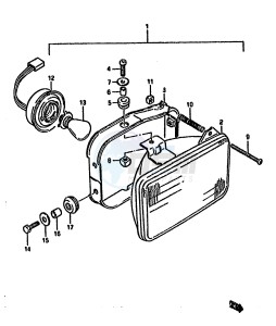 DR125S (F-H-J) drawing HEADLAMP (E1)