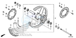 CRF250LF CRF250L E drawing REAR WHEEL (CRF250L)