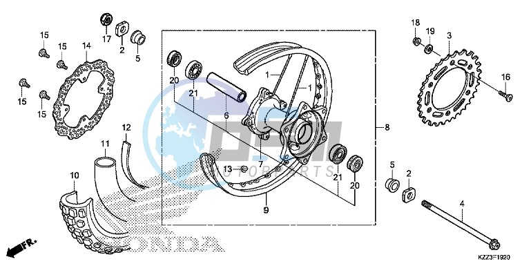 REAR WHEEL (CRF250L)