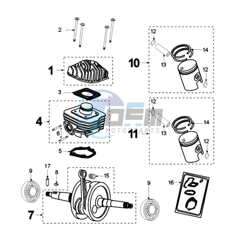 CRANKSHAFT AND CYLINDER