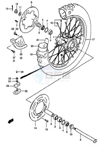 RM250 (T-V-W-X-Y) drawing REAR WHEEL (MODEL T V W X)